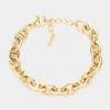 Fashnzfab 18k Gold Dipped Stainless Steel Premium Handmade Chain Link Bracelet - Gold In Gold