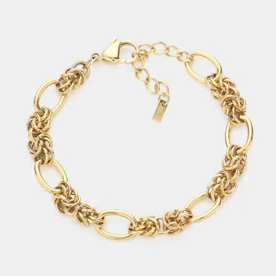 Fashnzfab 18k Gold Dipped Stainless Steel Premium Handmade Chain Link Bracelet