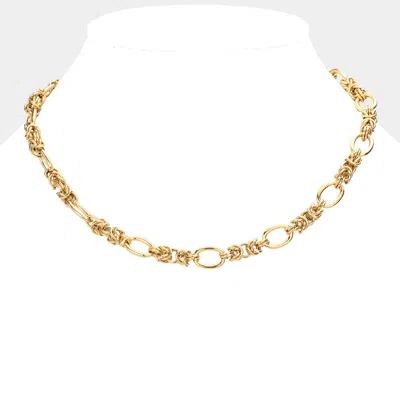 Fashnzfab 18k Gold Dipped Stainless Steel Premium Handmade Chain Necklace