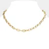 Fashnzfab 18k Gold Dipped Stainless Steel Premium Handmade Chain Necklace In Gold