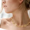 Fashnzfab 18k Gold Dipped Stainless Steel Premium Handmade Chain Necklace In Gold