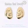 Fashnzfab 18k Gold Dipped Stainless Steel Swirl Plate Earrings In Brown