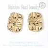 Fashnzfab 18k Gold Dipped Stainless Steel Textured Rectangle Plate Earrings In Gold
