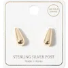 Fashnzfab 18k Gold Dipped Sterling Silver Post Teardrop Earrings - Gold In Gold