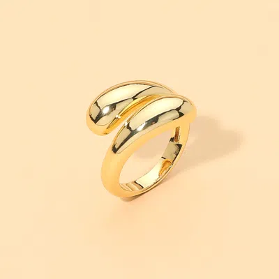 Fashnzfab 18k Gold Dipped Wrap Ring In Silver