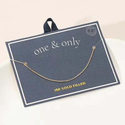 Fashnzfab 18k Gold Filled Box Chain Bracelet - Gold