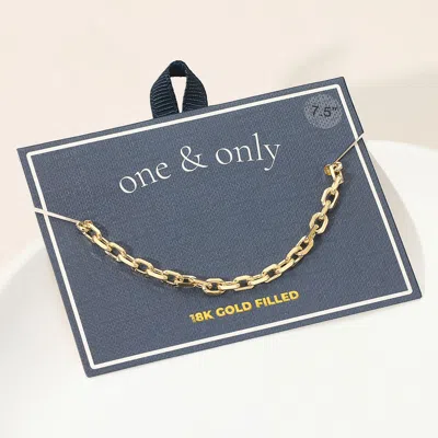 Fashnzfab 18k Gold Filled Chunky Link Chain Bracelet - Gold