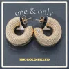 Fashnzfab 18k Gold Filled Chunky Textured Hoop Earrings In Gold