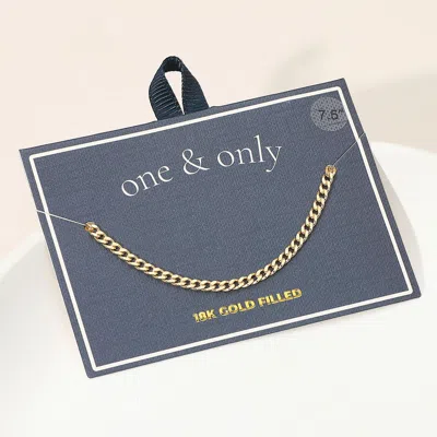 Fashnzfab 18k Gold Filled Classic Cuban Chain Bracelet - Gold