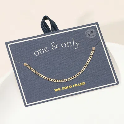 Fashnzfab 18k Gold Filled Classic Cuban Chain Bracelet - Gold