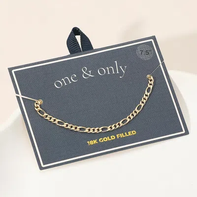 Fashnzfab 18k Gold Filled Classic Curb Chain Bracelet - Gold