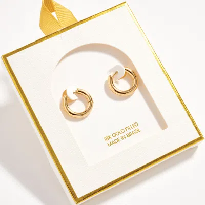 Fashnzfab 18k Gold Filled Classic Mini Huggie Hoop Earrings Gold