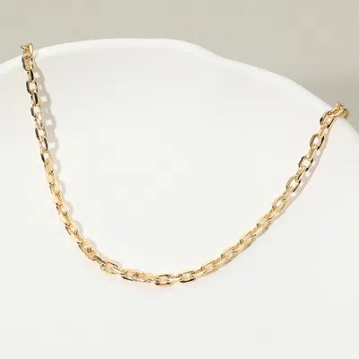 Fashnzfab 18k Gold Filled Classic Oval Link Chain Necklace - Gold