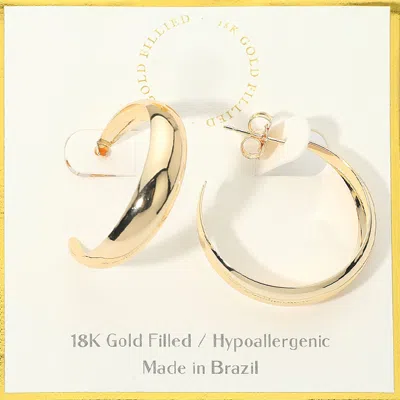 Fashnzfab 18k Gold Filled Classic Polished Hoop Earrings