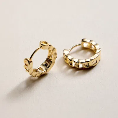 Fashnzfab 18k Gold Filled Curb Mini Huggie Hoop Earrings Gold In Orange