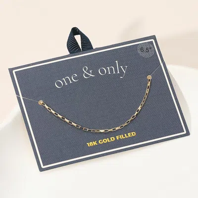 Fashnzfab 18k Gold Filled Geometric Link Box Chain Bracelet - Gold