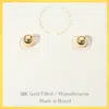 Fashnzfab 18k Gold Filled Hypoallergenic Ball Stud Earrings Gold In Gold