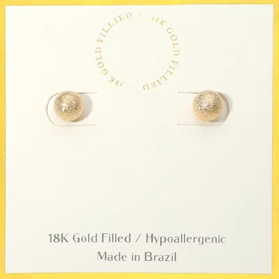 Fashnzfab 18k Gold Filled Hypoallergenic Ball Stud Earrings In Multi