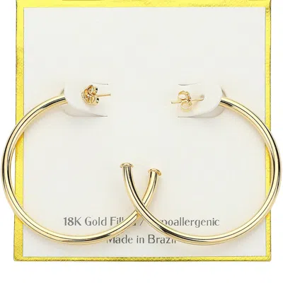 Fashnzfab 18k Gold Filled Hypoallergenic Hoop Earrings - Gold