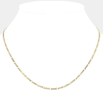 Fashnzfab 18k Gold Filled Hypoallergenic Metal Figaro Chain Necklace