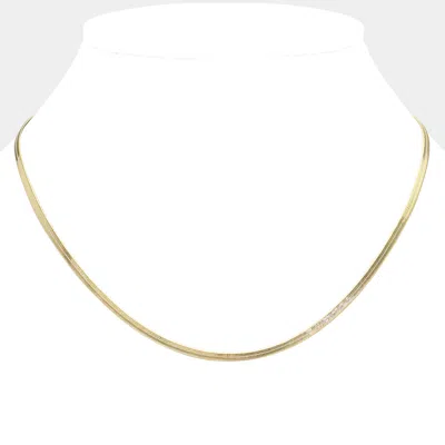 Fashnzfab 18k Gold Filled Hypoallergenic Metal Snake Chain Necklace