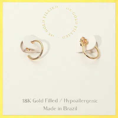 Fashnzfab 18k Gold Filled Hypoallergenic Mini Hoop Earrings - Gold