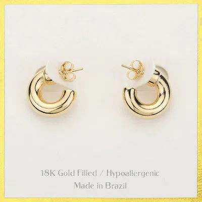 Fashnzfab 18k Gold Filled Hypoallergenic Mini Hoop Earrings - Gold