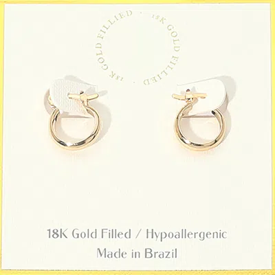 Fashnzfab 18k Gold Filled Hypoallergenic Mini Hoop Earrings