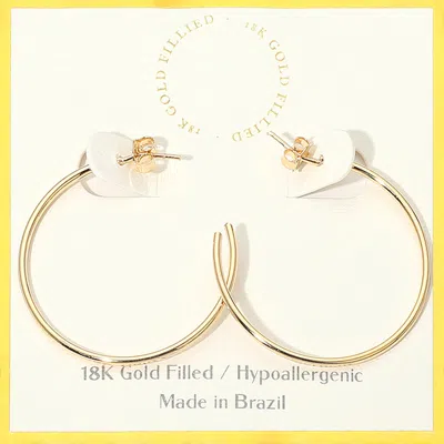 Fashnzfab 18k Gold Filled Hypoallergenic Open Hoop Earrings