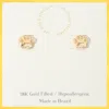 Fashnzfab 18k Gold Filled Hypoallergenic Paw Stud Earrings In Gold