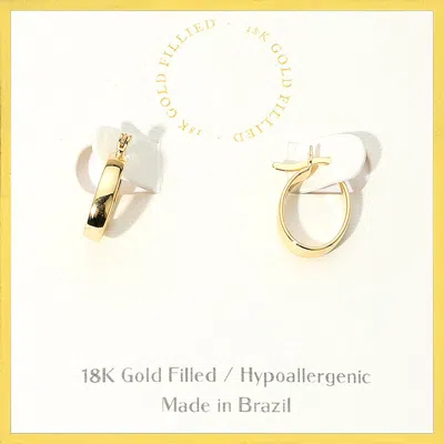 Fashnzfab 18k Gold Filled Hypoallergenic Polished Mini Hoop Pin Catch Earrings