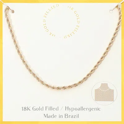 Fashnzfab 18k Gold Filled Hypoallergenic Rope Chain Necklace