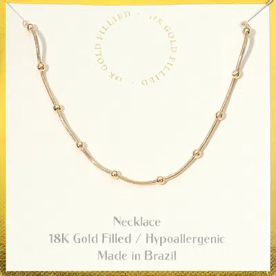 Fashnzfab 18k Gold Filled Hypoallergenic Satellite Chain Necklace