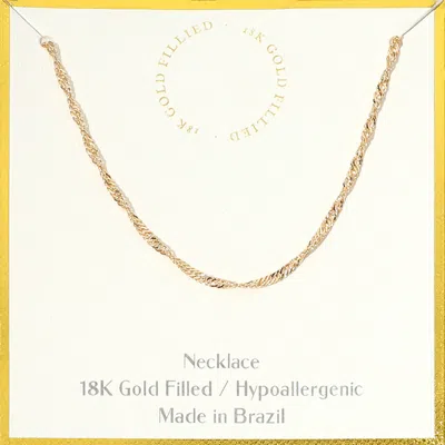Fashnzfab 18k Gold Filled Hypoallergenic Singapore Chain Necklace