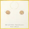Fashnzfab 18k Gold Filled Hypoallergenic Tree Of Life Stud Earrings In Gold