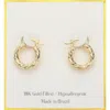 Fashnzfab 18k Gold Filled Hypoallergenic Twisted Mini Hoop Pin Catch Earrings - Gold In Gold