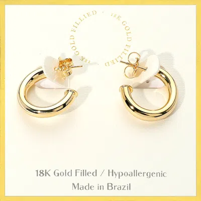 Fashnzfab 18k Gold Filled Mini Hoop Earrings