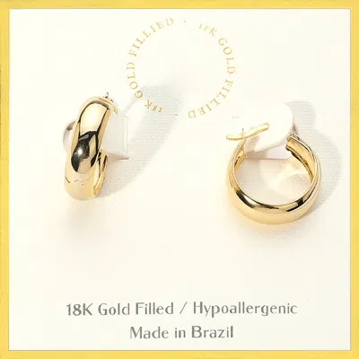Fashnzfab 18k Gold Filled Mini Pin Catch Hoop Earrings In Animal Print
