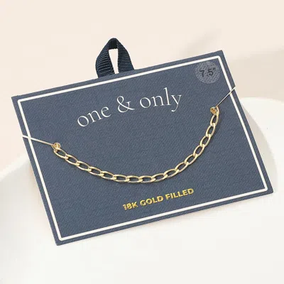 Fashnzfab 18k Gold Filled Oval Link Chain Bracelet - Gold