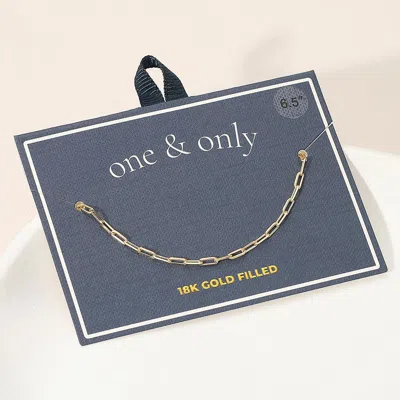 Fashnzfab 18k Gold Filled Paperclip Chain Bracelet - Gold