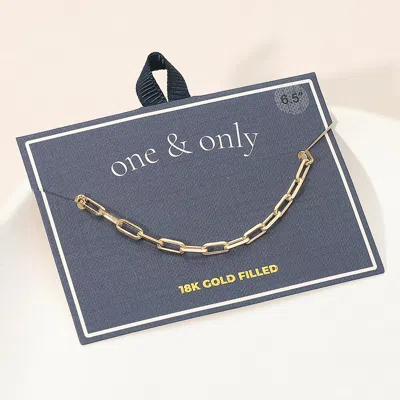 Fashnzfab 18k Gold Filled Paperclip Chain Bracelet - Gold