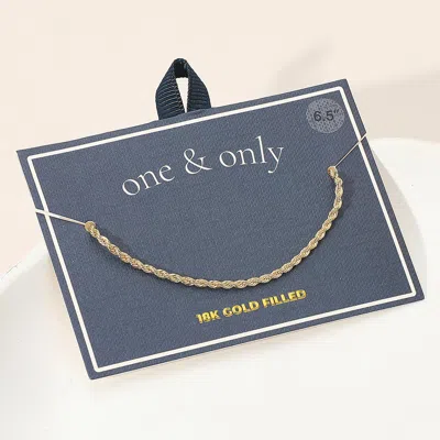Fashnzfab 18k Gold Filled Rope Chain Bracelet - Gold