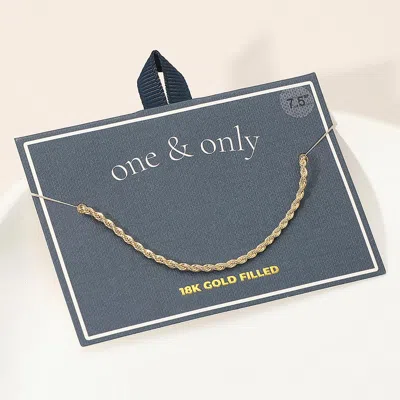 Fashnzfab 18k Gold Filled Rope Chain Bracelet - Gold
