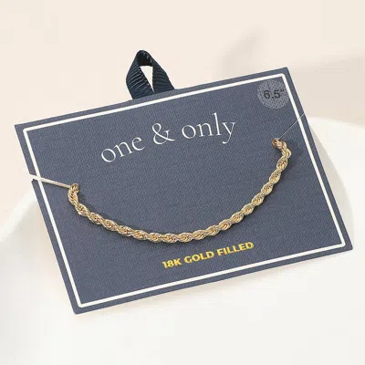 Fashnzfab 18k Gold Filled Rope Chain Bracelet - Gold