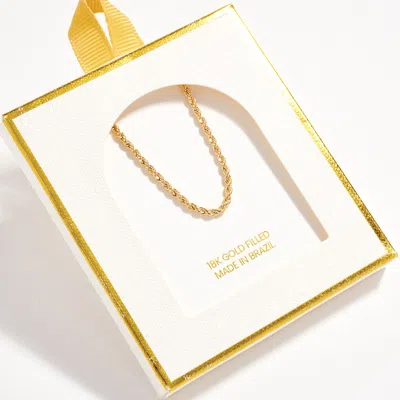 Fashnzfab 18k Gold Filled Rope Chain Necklace In Silver