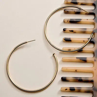 Fashnzfab 18k Gold Filled Slim Open Hoop Earrings