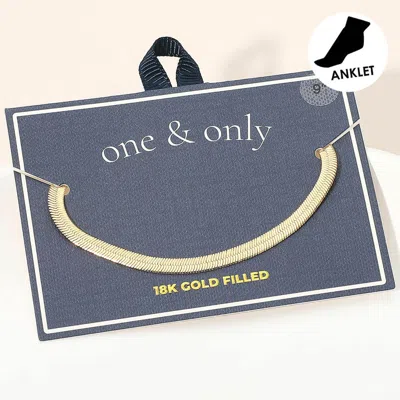 Fashnzfab 18k Gold Filled Snake Chain Anklet - Gold