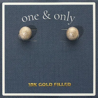 Fashnzfab 18k Gold Filled Textured Ball Stud Earrings - Gold In Silver
