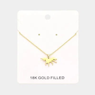 Fashnzfab 18k Gold Filled Unicorn Pendant Necklace