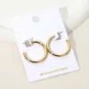 Fashnzfab 18k Gold Over Brass Hoop Earrings In Gold